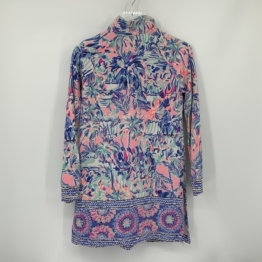 Lilly Pulitzer Skipper pop-over tunic dress half zipper Party Wave knit top S